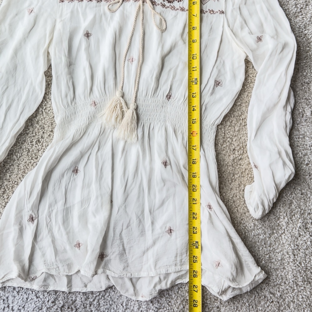 Fate Embroidered White Boho Blouse Size Small - Picture 11 of 14